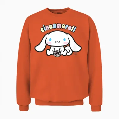 Hello Kitty Cinnamoroll Sweet Cake Pose Love Classic Friends Unisex Sweatshirt - Orange