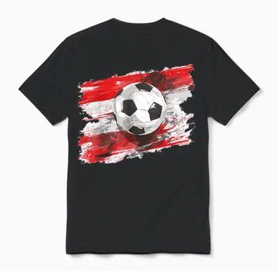 österreich T-Shirt Flagge Fußball Austria Herren & Damen Unisex T-Shirt - Black