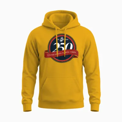 United States Marine Corps 250th Birthday Seal Unisex Hoodie - Gold