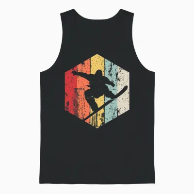 Snowboarding Retro Style Snowboarder Unisex Tank Top - Black