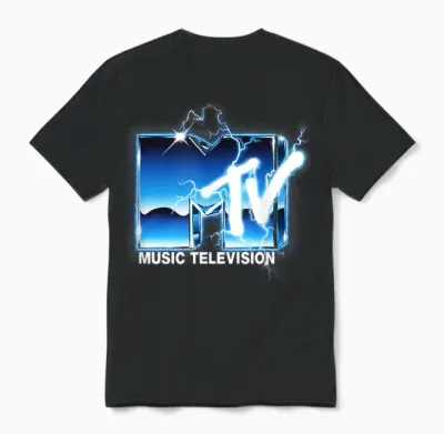 Mtv Logo Lightning Heavy Metal Hard Rock Music Electric Mtv Unisex T-Shirt - Black