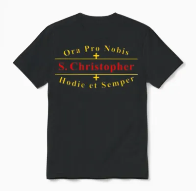 Saint Christopher Catholic Latin Prayer Unisex T-Shirt - Black