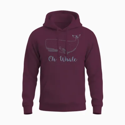 Whale - Oh Whale Unisex Hoodie - Maroon