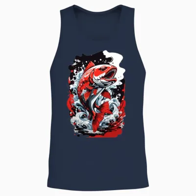 Fanny,beautiful Red Fish Design .cool Fish Design Unisex Tank Top - Navy