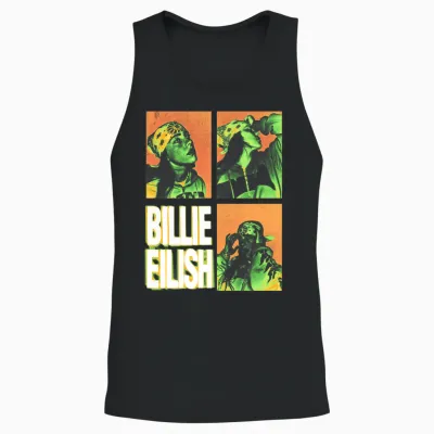 Offizielles Billie Eilish Hit Me Hard and Soft Fotoquadrate Unisex Tank Top - Black