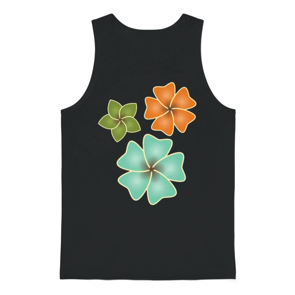 Retro Flowers โ Floral & Botanical Unisex Tank Top - Black