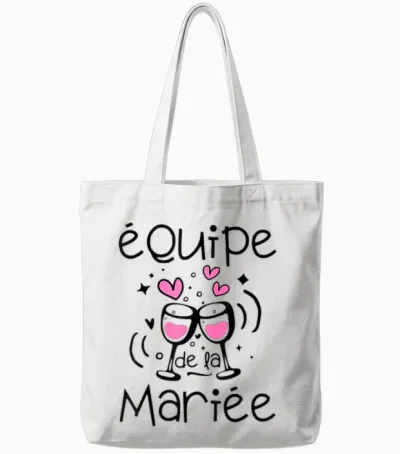 Team Bride Evjf Bride Team T-Shirt, White, S Tote Bags - White