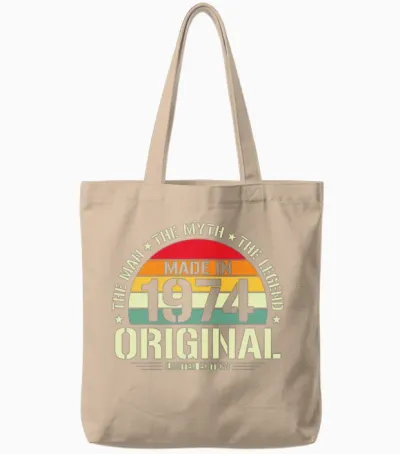 Legend '74 Birthday Gift Tote Bags - Natural