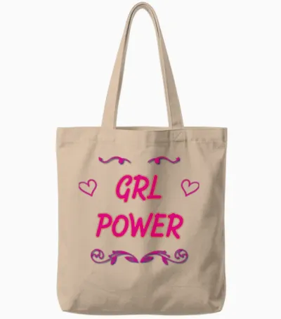 Girls Power Funny Slogan for Girls Women Power Tote Bags - Natural