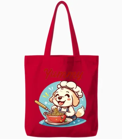 Cute Dog Tote Bags - Red