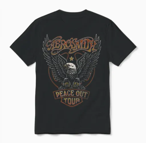 Aerosmith - Modern Eagle Wildlife Gift Unisex T-Shirt in Black