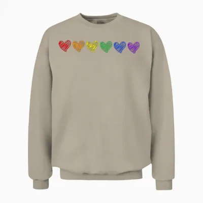 Winzige Regenbogenherzen Subtile Pride Month Flagge Lgbt Gay Rights Unisex Sweatshirt - Sand