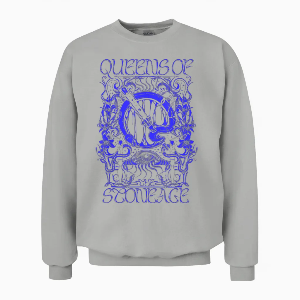 Official Queens of the Stone Age Illustrated Unisex Sweatshirt in Ash