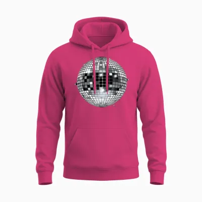 Discoball Vintage Retro House Disco Ball Cool Party T-Shirt, White Unisex Hoodie - Heliconia