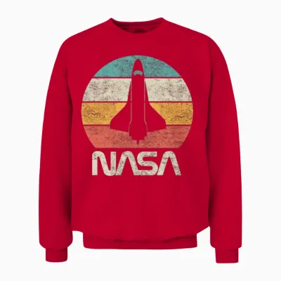 Retro Vintage Nasa Unisex Sweatshirt - Red