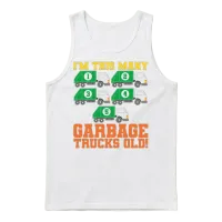 5th Birthday Garbage Trucks Five Years Old Unisex Tank Top - White – 1