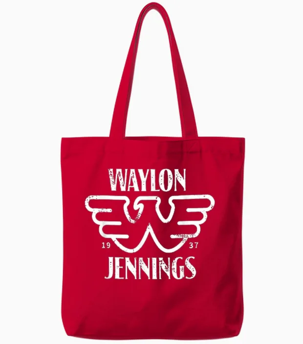 Waylon Jennings - Official Merchandise - Flying W Vintage Tote Bags in Red