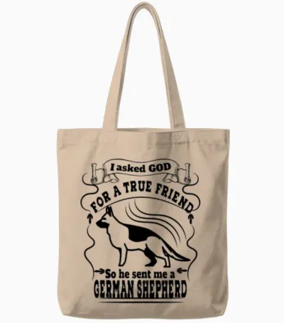Funny German Shepherd Quote Tote Bags - Natural