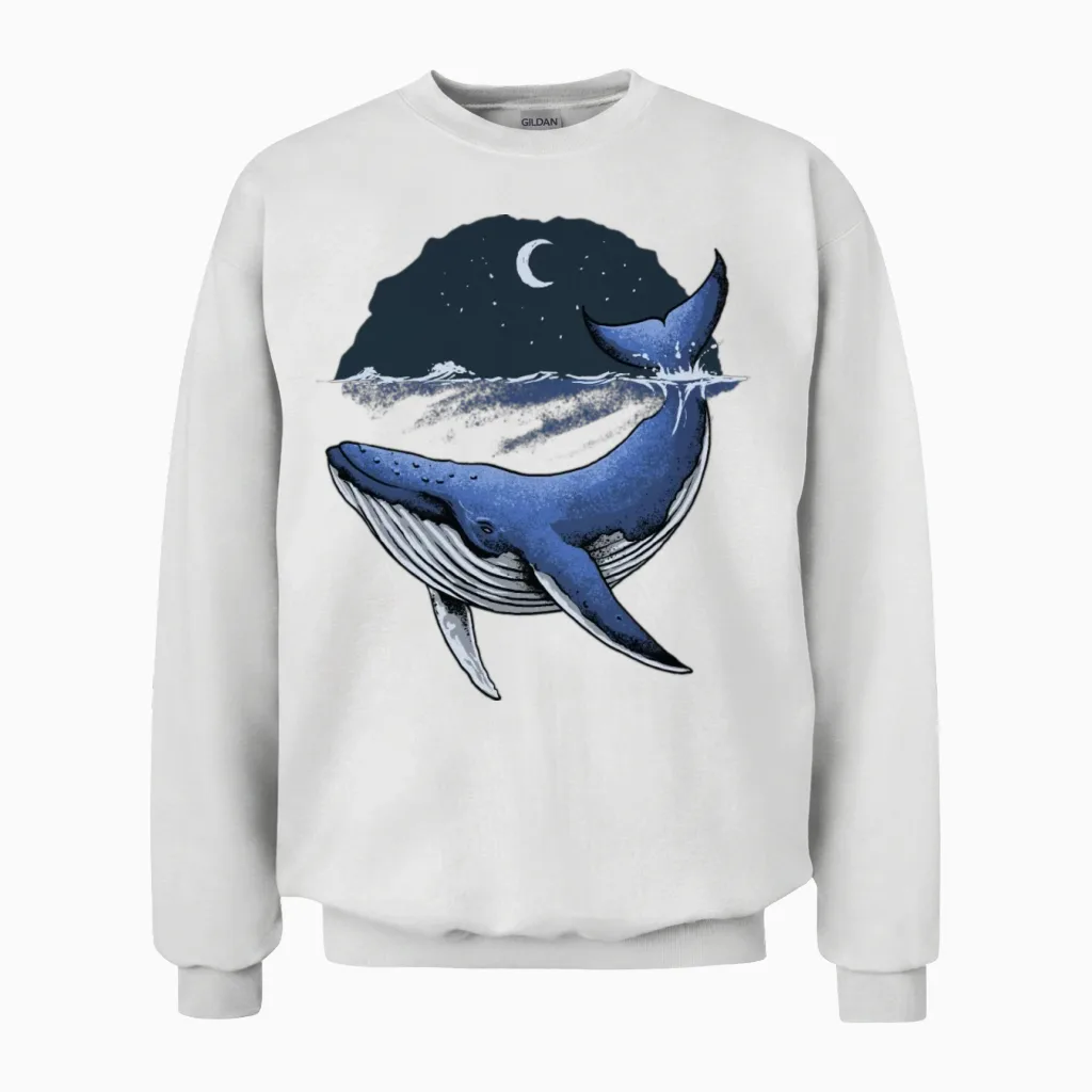 Whale Unisex Sweatshirt - White