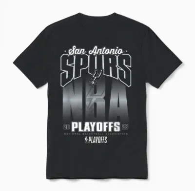 Nba Officiel 2026 Playoffs San Antonio Spurs Fade Unisex T-Shirt - Black