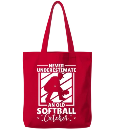 Softball Funny Tote Bags - Red
