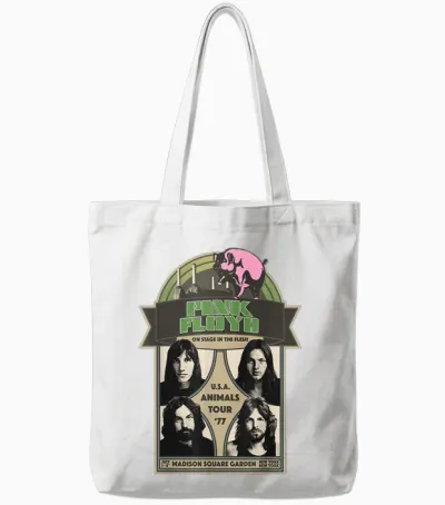Pink Floyd Usa Animals Tour in Madison Square Garden 1977 Tote Bags - White