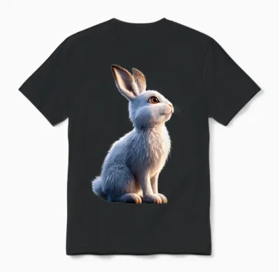 Rabbit Snow Hare Hare Fleece Hare White Rabbit Unisex T-Shirt - Black