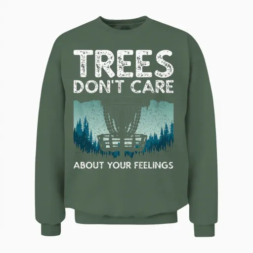 Disc Golf Design for Men Women Disc Golf Player Unisex Sweatshirt in Military Green