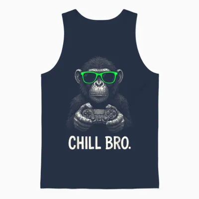 Chill Bro Cooler Affe Mit Sonnenbrille Gamer Geschenk Lustig Unisex Tank Top - Navy