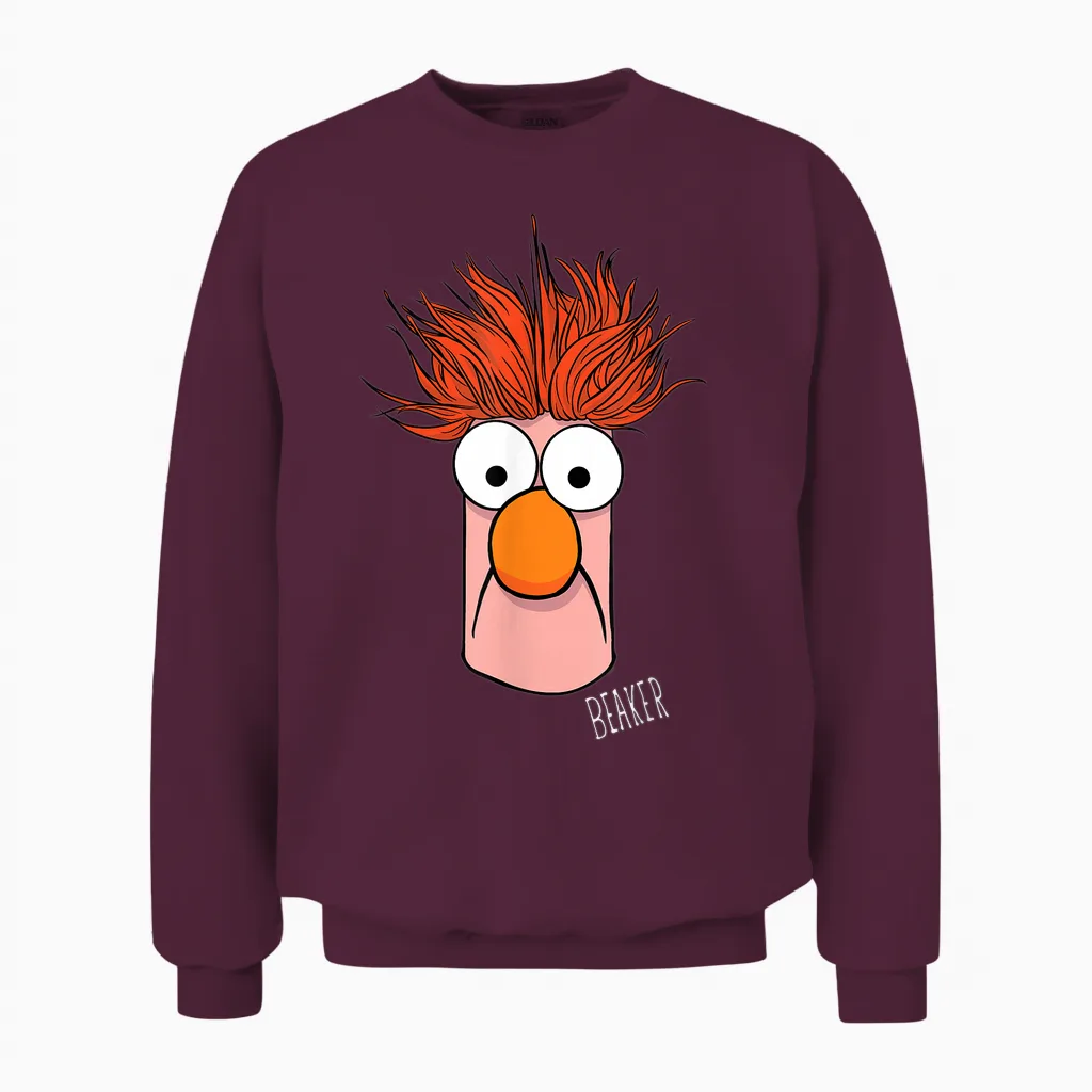 Disney the Muppets Beaker Muppet Labs Big Face Unisex Sweatshirt in Maroon