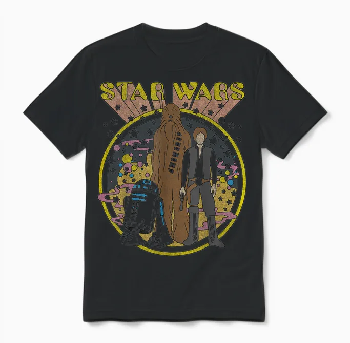 Star Wars Vintage Psych Rebels Disney+ Unisex T-Shirt in Black