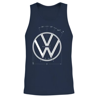 Volkswagen Blue Vw Logo as Construction Graphic Unisex Tank Top - Navy