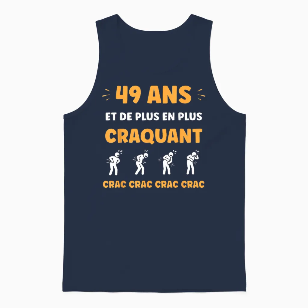 Crac Humour Fatigue Craquant 49 Ans Anniversaire Age 49 Ans Unisex Tank Top in Navy