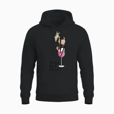 Bock Auf Lillet Fan Summer Cocktail Party Lillet Wildberry T-Shirt, White Unisex Hoodie - Black