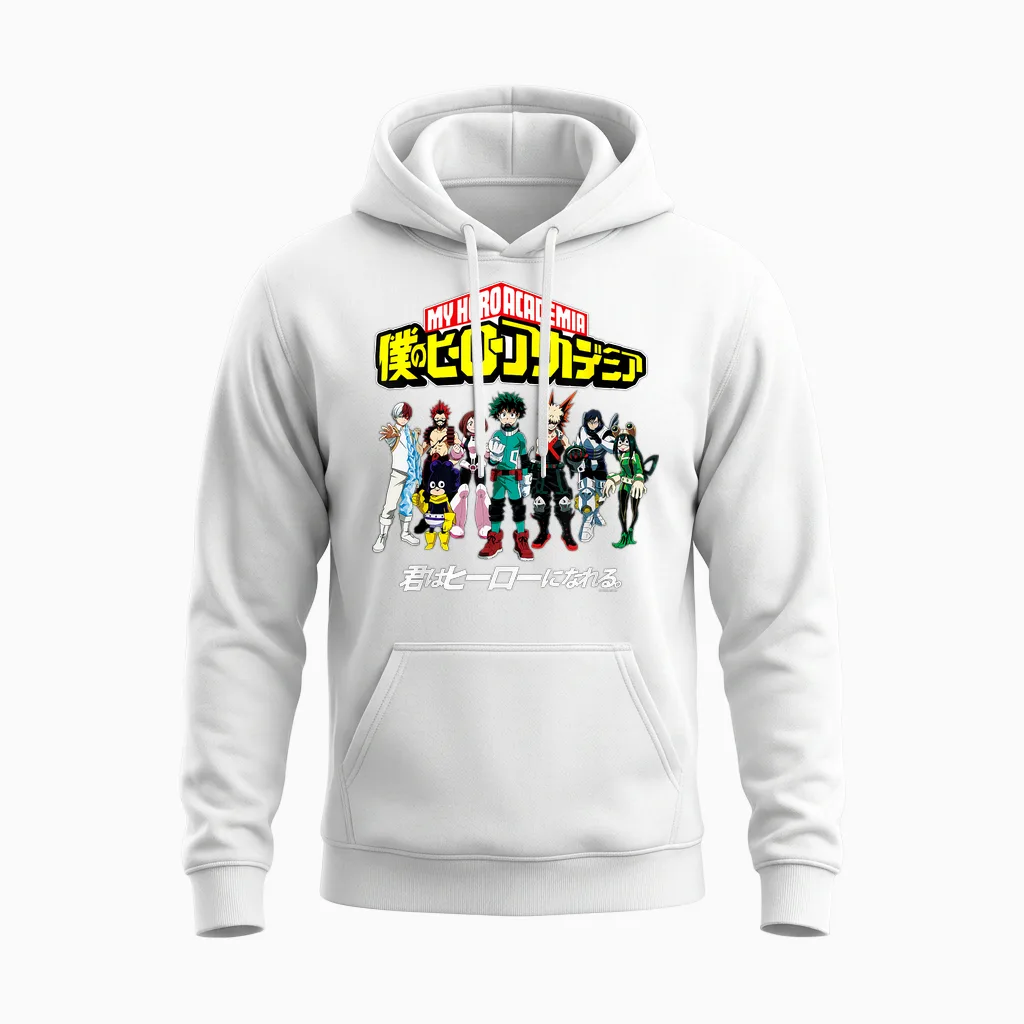 My Hero Academia Class 1a Group Shot Anime Unisex Hoodie in White
