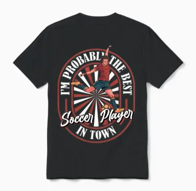 Soccer Funny Unisex T-Shirt - Black