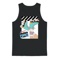 Retro Vintage Roller Skate Unisex Tank Top - Black – 1