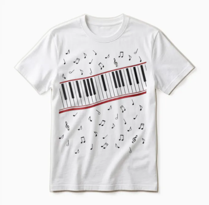 Funny 1980s Beat It Piano Beat Music Cosplay Keyboard Player Unisex T-Shirt in White
