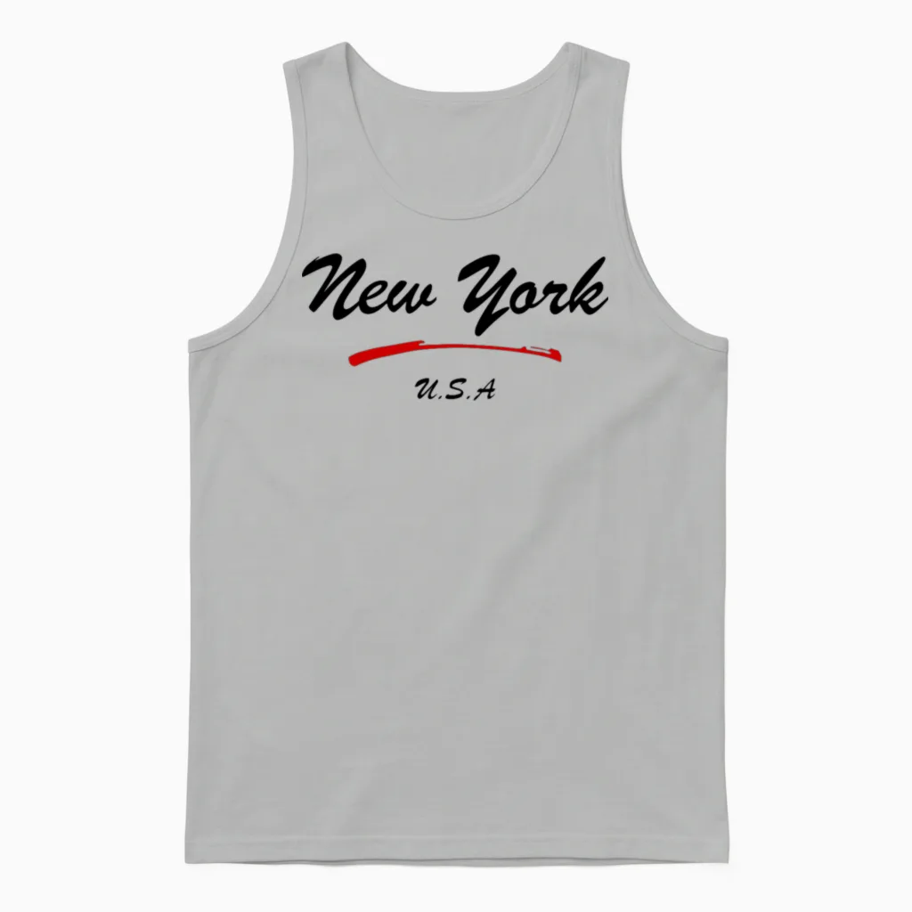 New York Unisex Tank Top in Ash