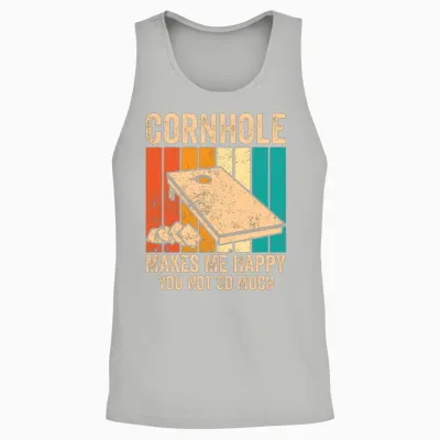 Funny Cornhole Retro Unisex Tank Top - Ash
