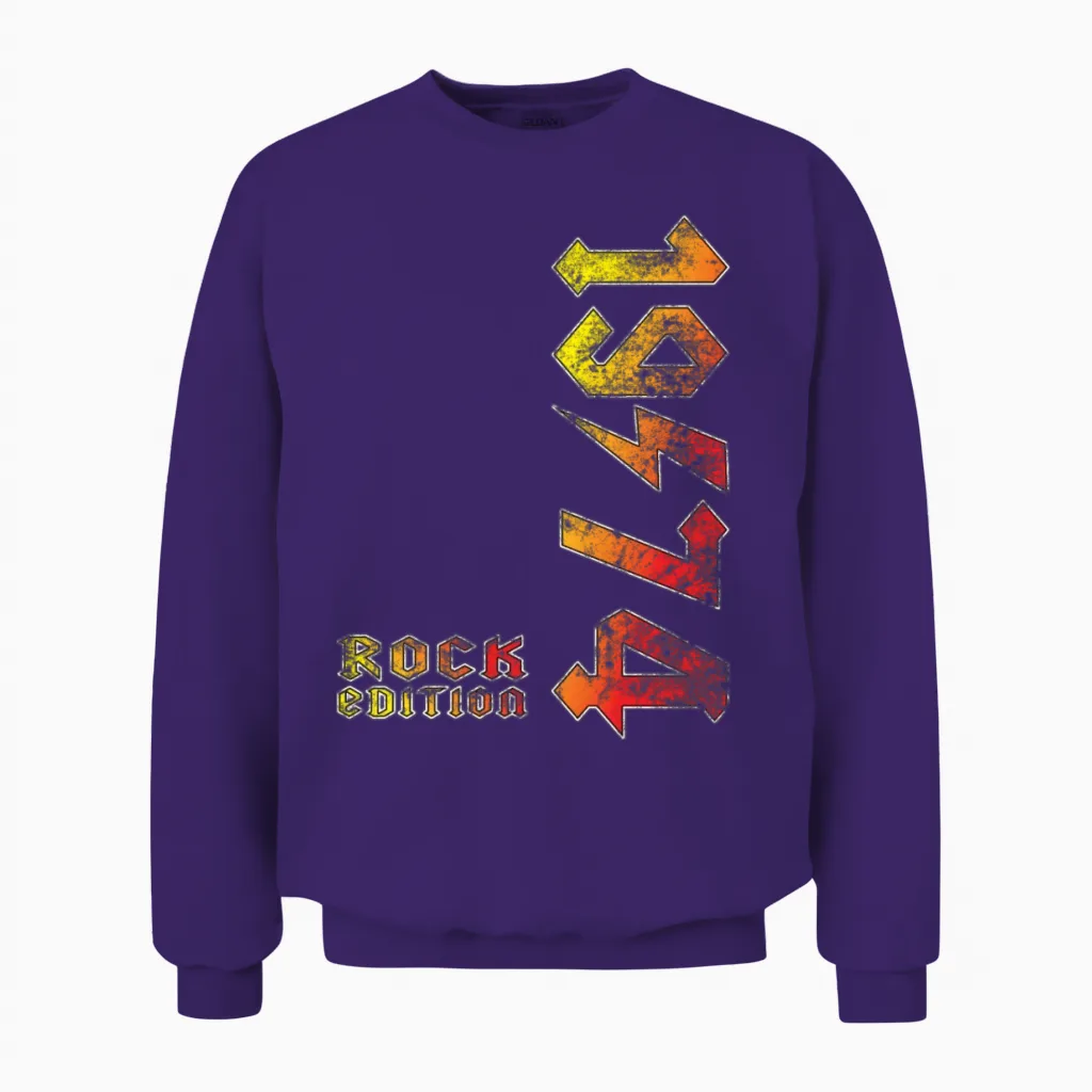 Geburtstag Rock Edition 1974 Unisex Sweatshirt in Purple