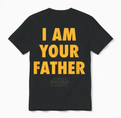 Amazon Essentials Disney | Marvel | Star Wars | Princess Men's Father's Day Graphic Short Sleeve T-Shirt, Black, Small Unisex T-Shirt - Black