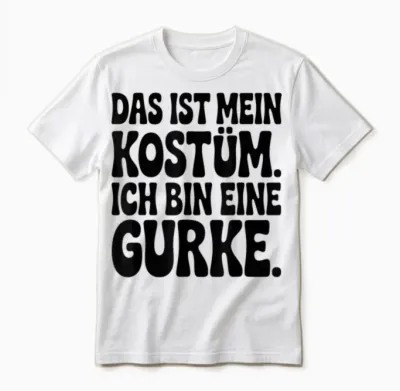 T-Shirt with "gurke Ich Bin Eine Gurke Das Ist Mein Kostü" [german Language] Unisex T-Shirt - White
