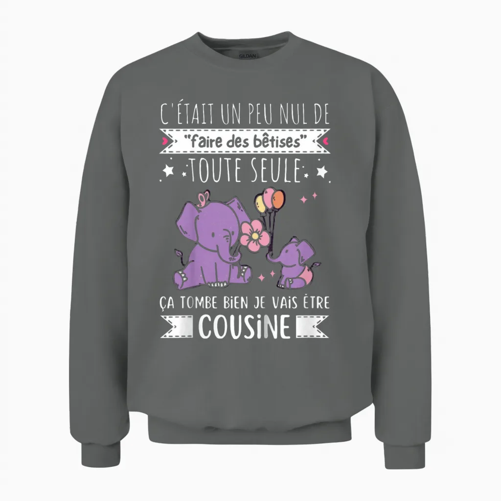 Future Cousine 2027 Gift Nouvelle Naissance Futur Cousine Unisex Sweatshirt in Graphite Heather