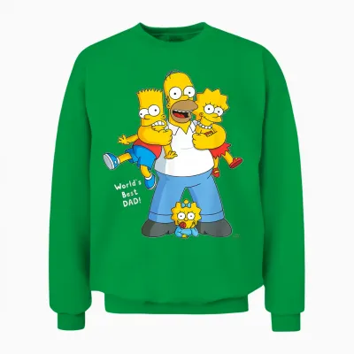 The Simpsons Homer Simpson World's Best Dad Father's Day Unisex Sweatshirt - Irish Green