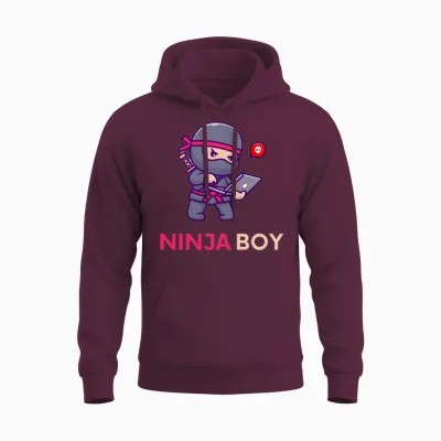 Ninja Boy Unisex Hoodie - Maroon