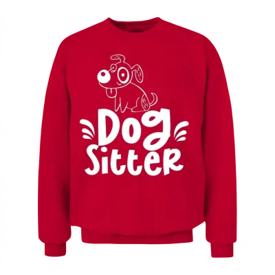 Dog Sitter Job Dogs Puppy Dog Sitting Unisex Sweatshirt - Red