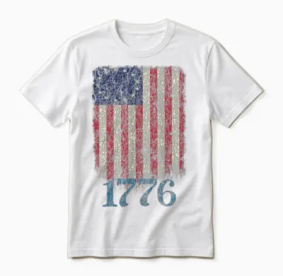 Betsy Ross 4th of July American Flag 1776 Retro Unisex T-Shirt - White