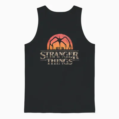 Stranger Things Sunset Logo Unisex Tank Top - Black