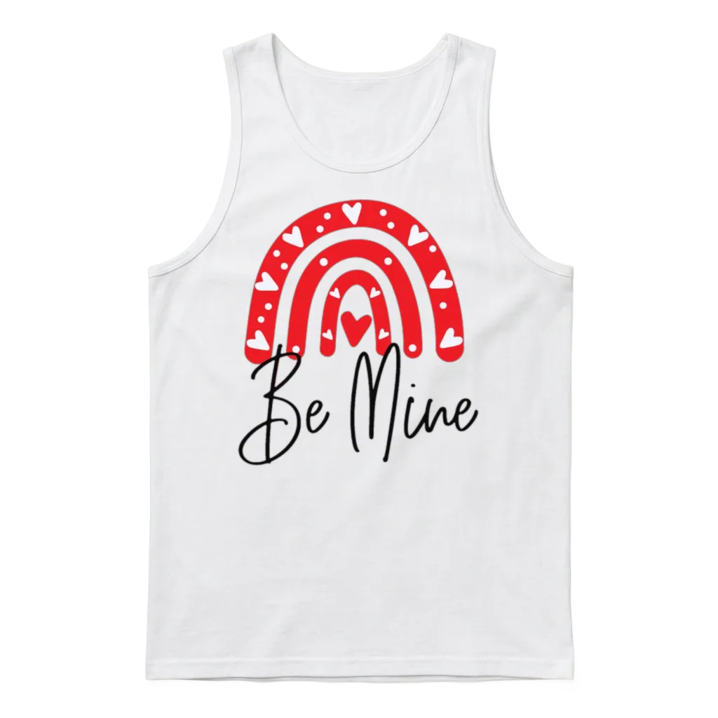Be Mine Funny Unisex Tank Top - White